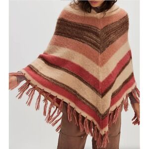 Free People Multicolor Striped Poncho